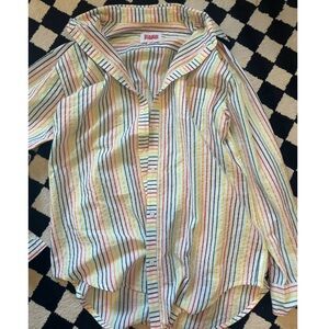 SOLID AND STRIPED BUTTON DOWN COVER UP